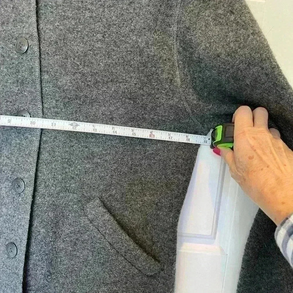 Ann Taylor button down Jacket size S with hood gray in good used condition - Picture 7 of 8